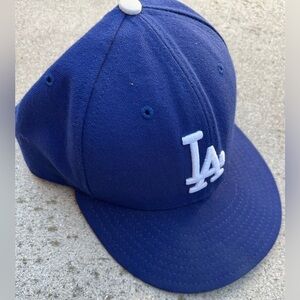 Los Angeles Dodgers Men's New Era 59Fifty Blue Fitted Cap 7 5/8 MLB Baseball LA